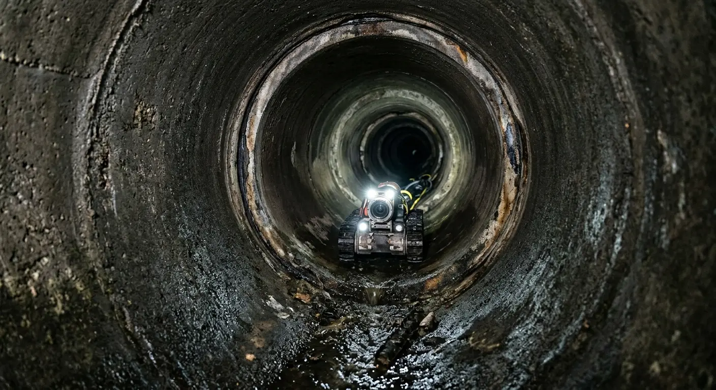 Robotic sewer camera inspecting pipe interior for Drain Snake Service in Port Huron